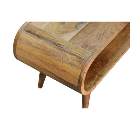 Table basse ouverte pieds nordiques en manguier massif – Naturel – vue 7