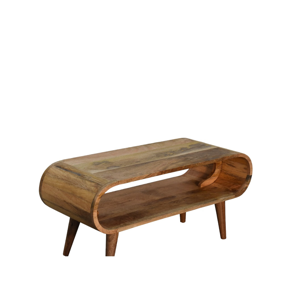 Table basse ouverte pieds nordiques en manguier massif – Naturel – vue 8