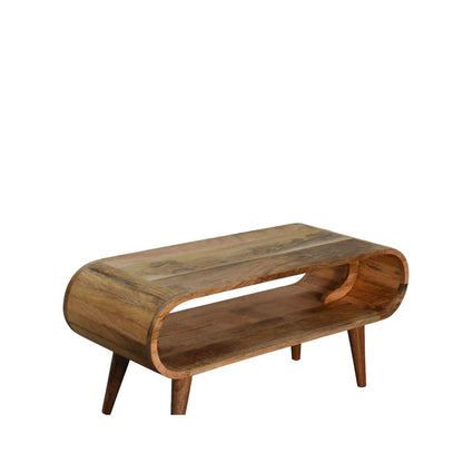 Table basse ouverte pieds nordiques en manguier massif – Naturel – vue 8