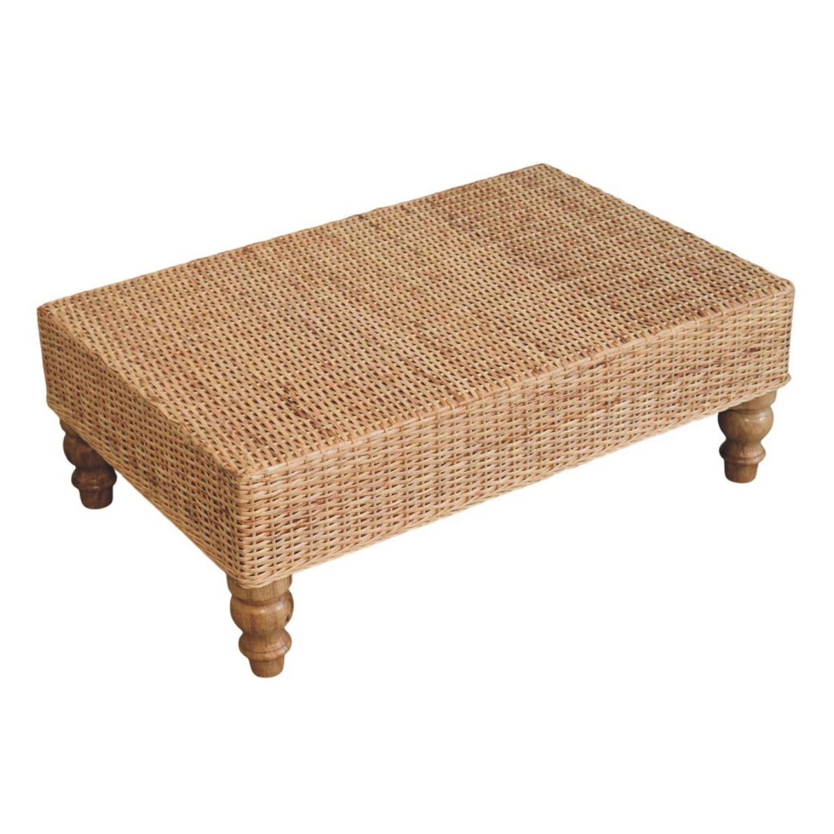 Table basse plateau tressé à pieds tournés – vue 5