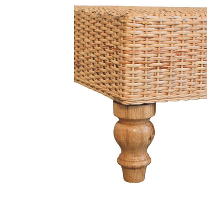 Table basse plateau tressé à pieds tournés – vue 6