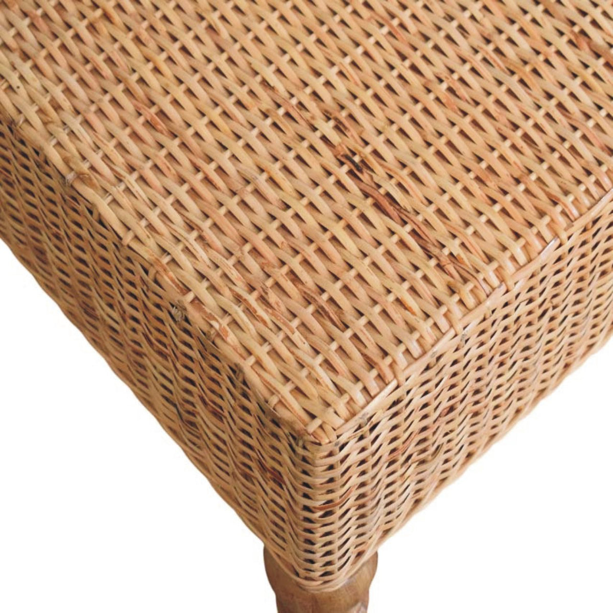 Table basse plateau tressé à pieds tournés – vue 7