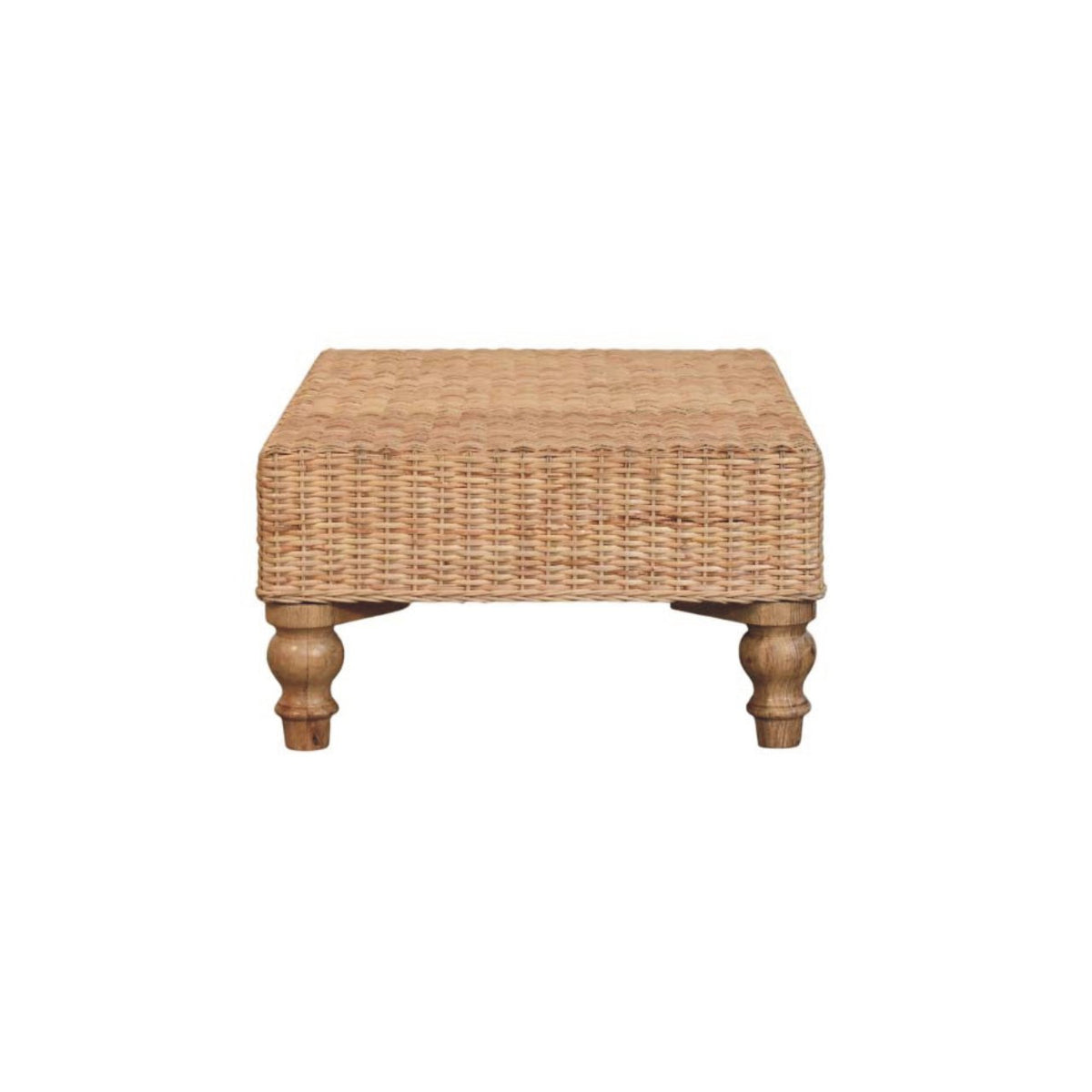 Table basse plateau tressé à pieds tournés – vue 8