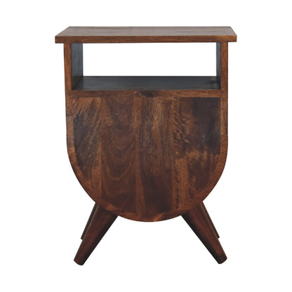 Table de chevet 2 tiroirs et niche en manguier massif – Châtaigne – vue 9