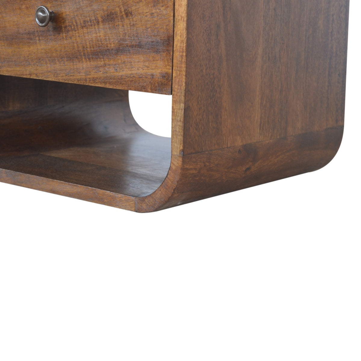 Table de chevet à 2 tiroirs et 2 niches en manguier massif – Châtaigne – vue 5