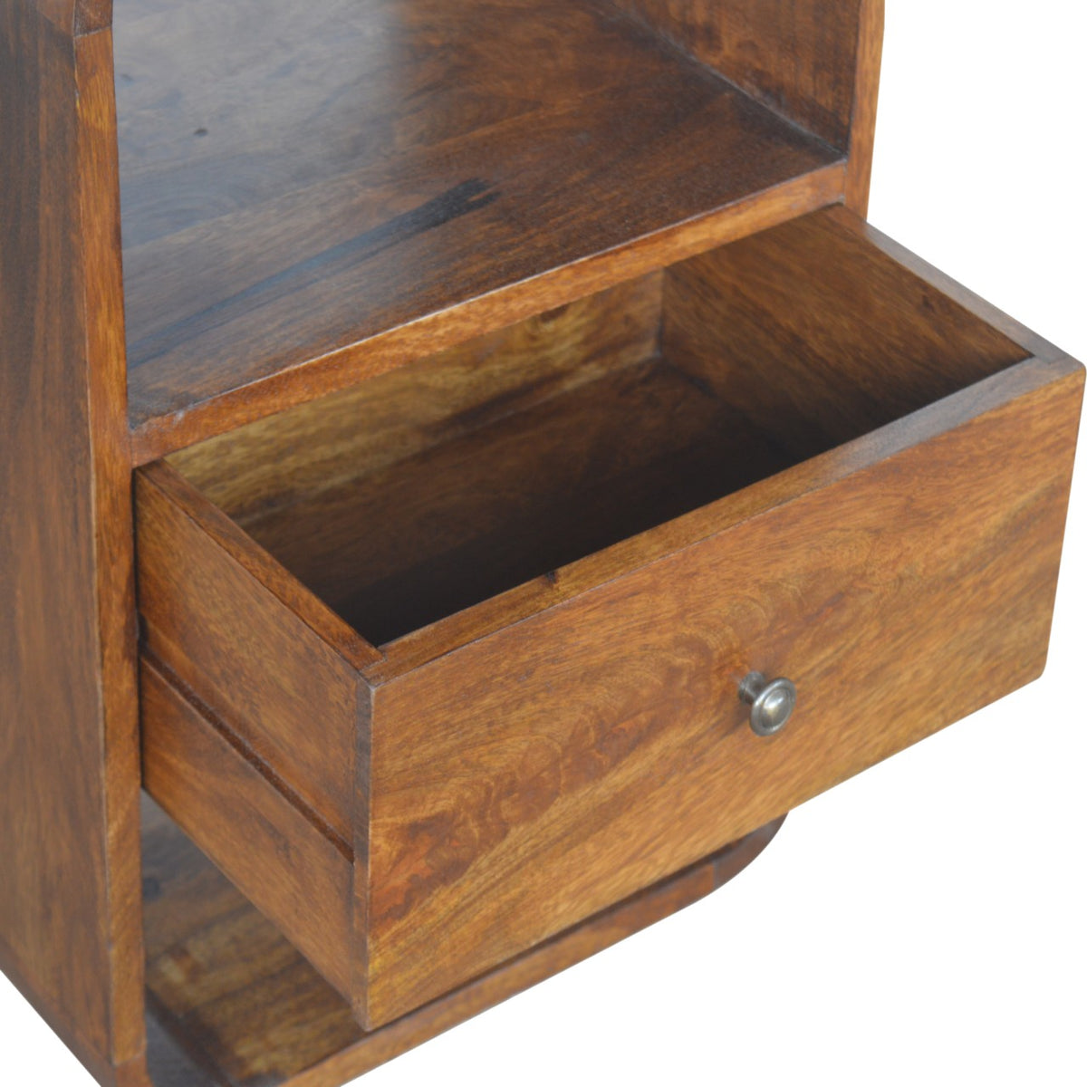 Table de chevet à 2 tiroirs et 2 niches en manguier massif – Châtaigne – vue 6