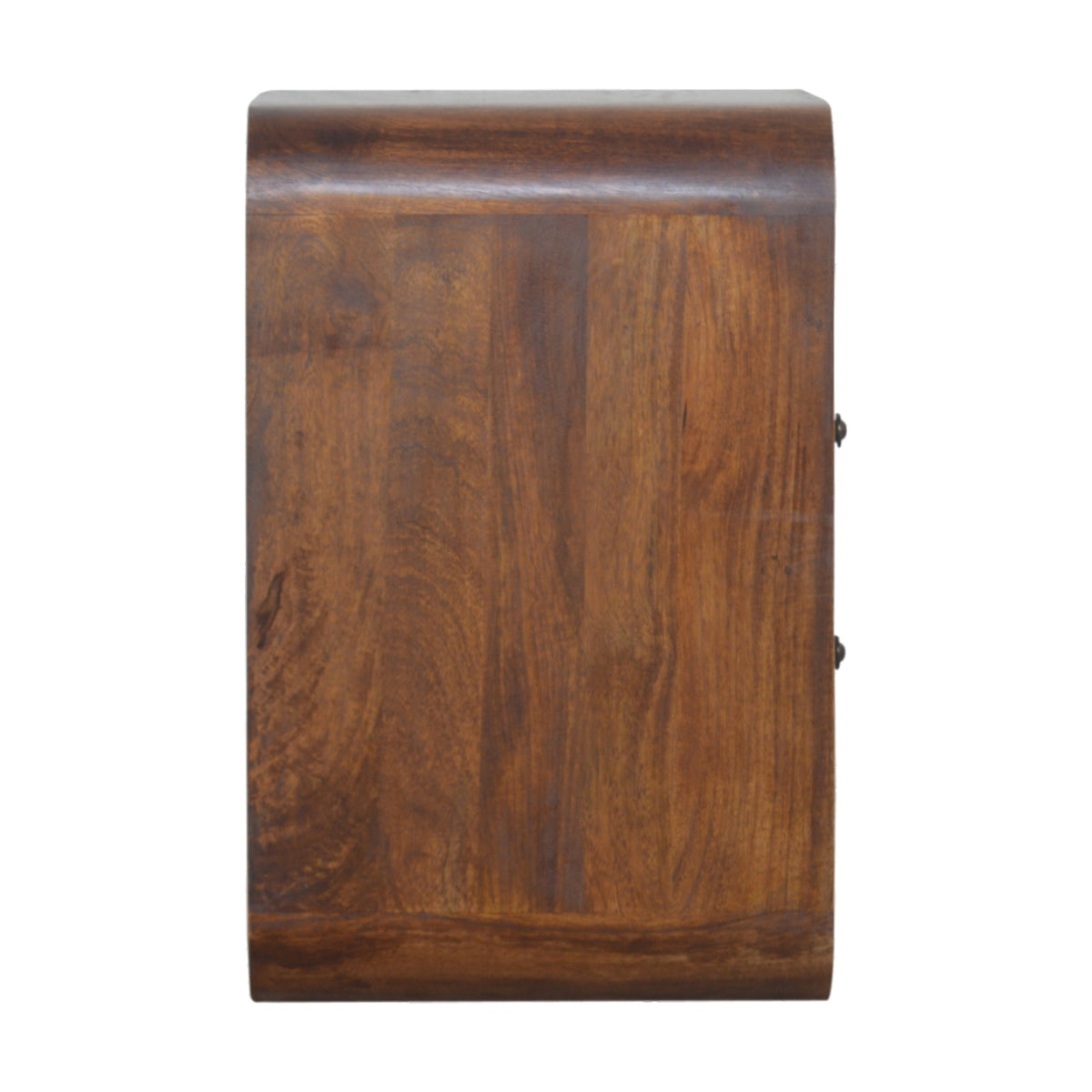 Table de chevet à 2 tiroirs et 2 niches en manguier massif – Châtaigne – vue 8