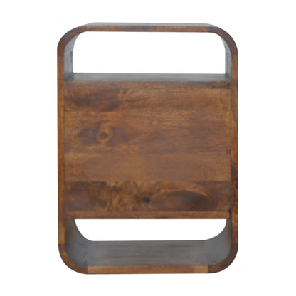 Table de chevet à 2 tiroirs et 2 niches en manguier massif – Châtaigne – vue 9