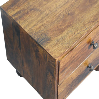 Table de chevet à pieds cylindriques en manguier massif – Châtaigne – vue 4