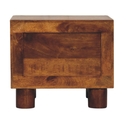 Table de chevet à pieds cylindriques en manguier massif – Châtaigne – vue 8