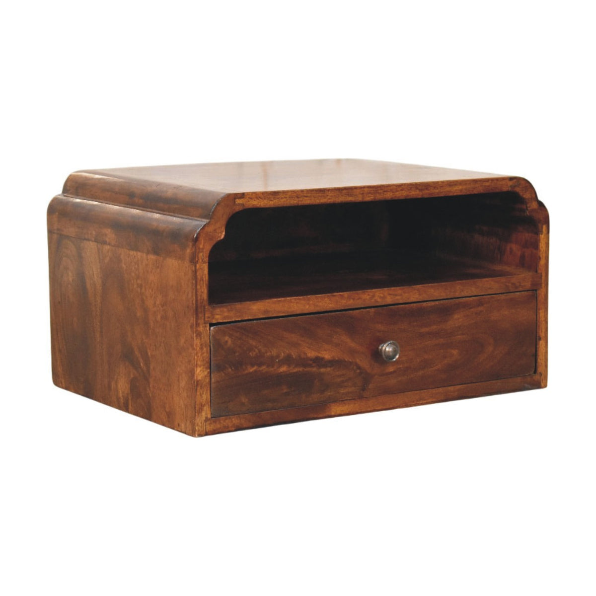 Table de chevet à suspendre à niche en manguier massif – Châtaigne – vue 2