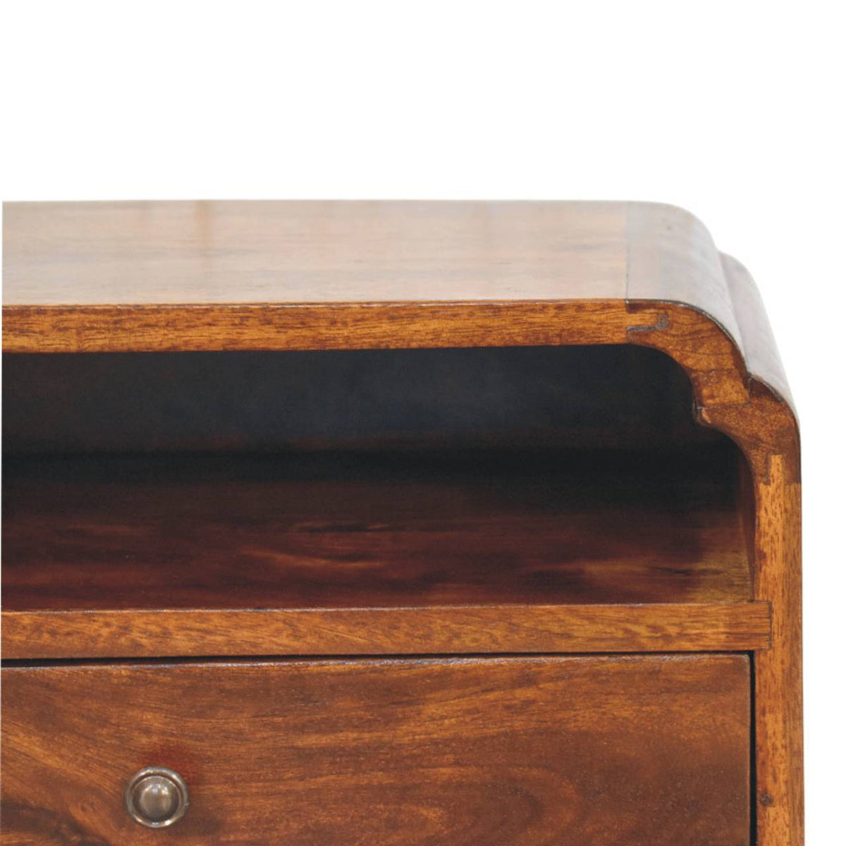 Table de chevet à suspendre à niche en manguier massif – Châtaigne – vue 4