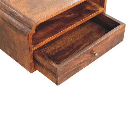 Table de chevet à suspendre à niche en manguier massif – Châtaigne – vue 6