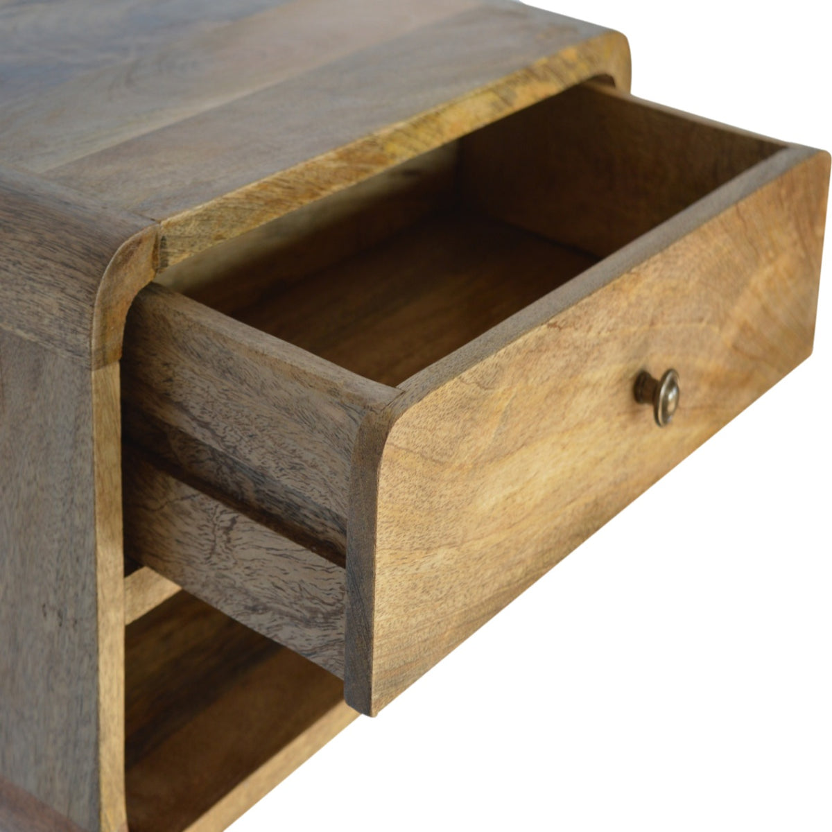 Table de chevet à suspendre à niche en manguier massif – Naturel – vue 4