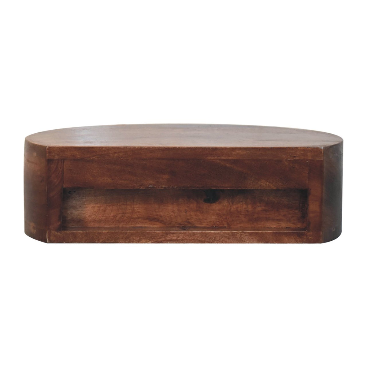 Table de chevet à suspendre arrondie en manguier massif – Caramel miel – vue 8