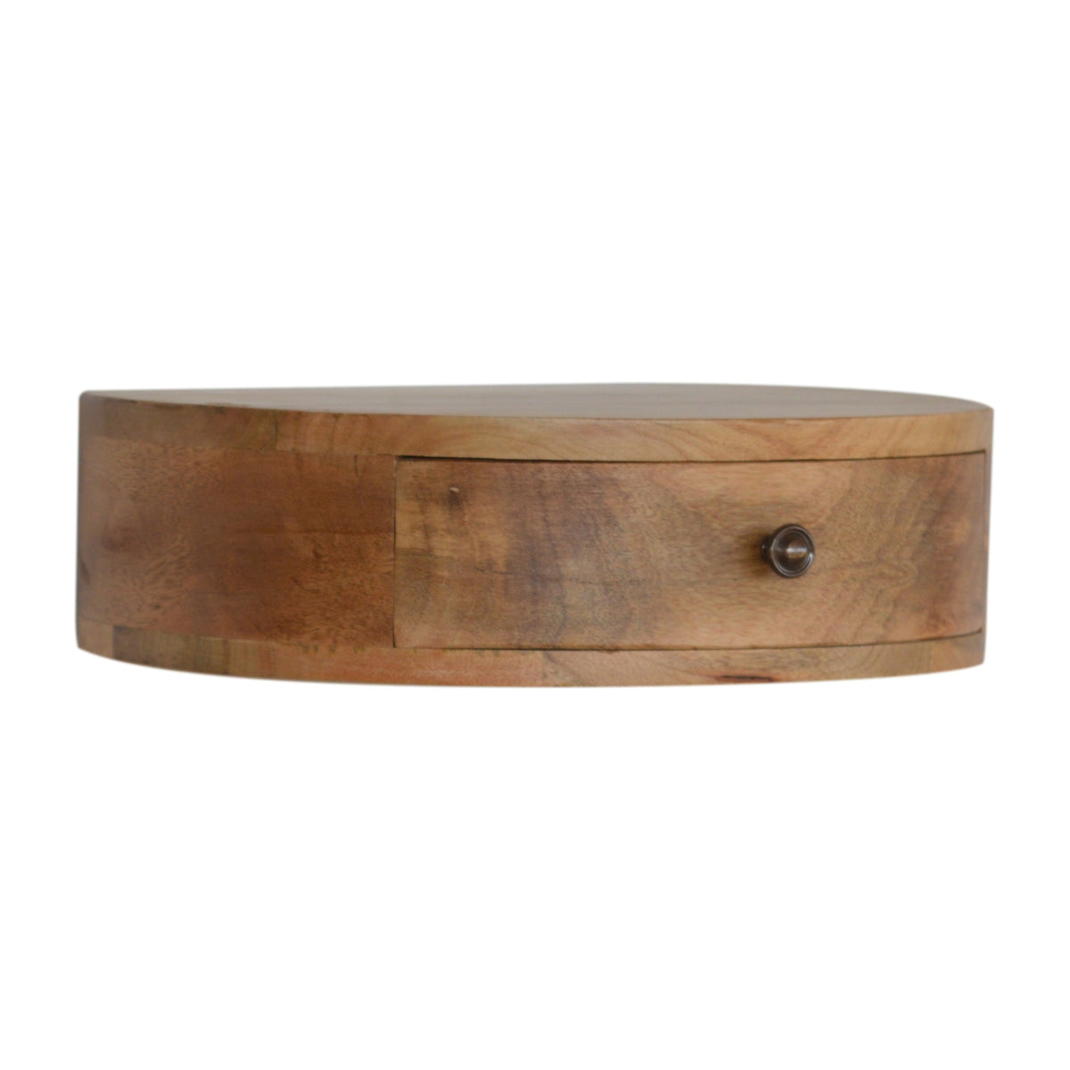 Table de chevet à suspendre arrondie en manguier massif – Naturel – vue 2