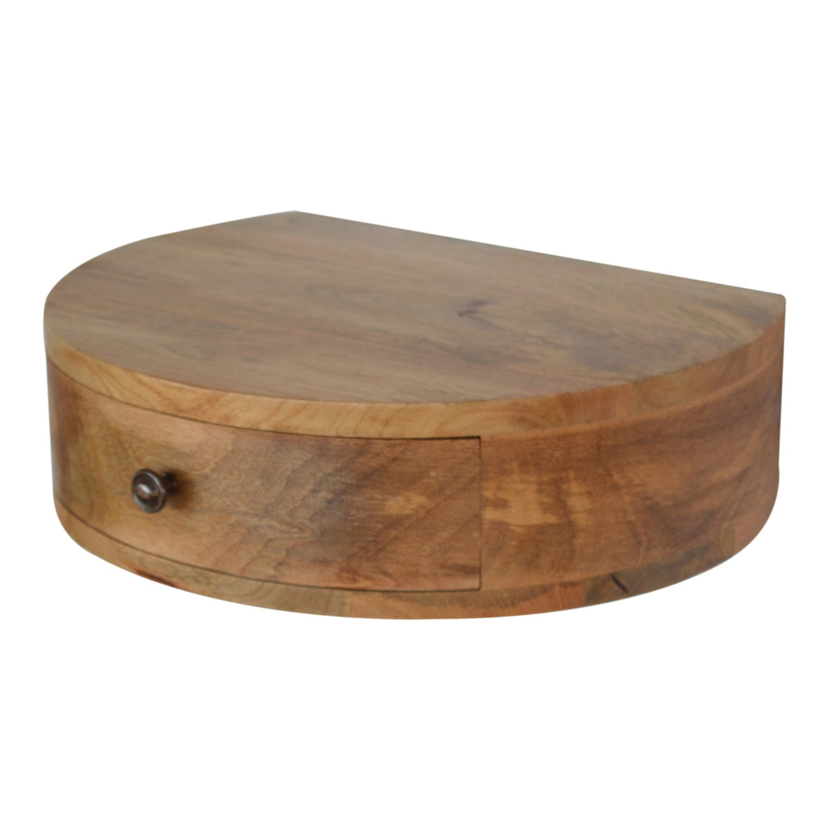 Table de chevet à suspendre arrondie en manguier massif – Naturel – vue 5