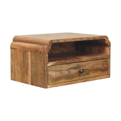 Table de chevet à suspendre avec étagère en manguier massif – Naturel – vue 2
