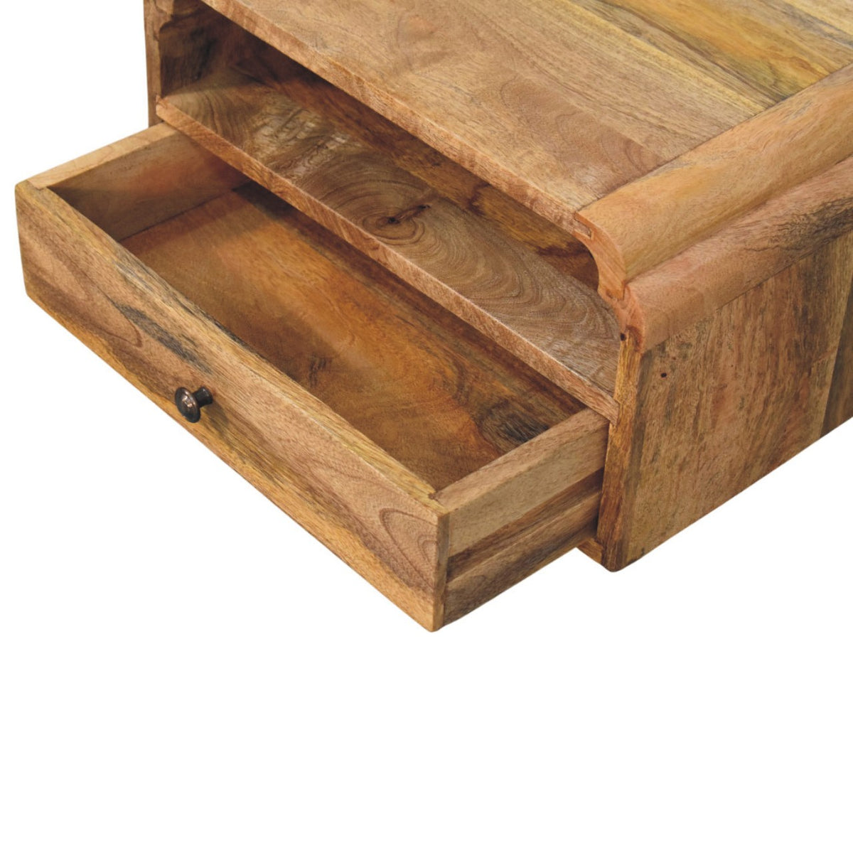 Table de chevet à suspendre avec étagère en manguier massif – Naturel – vue 7
