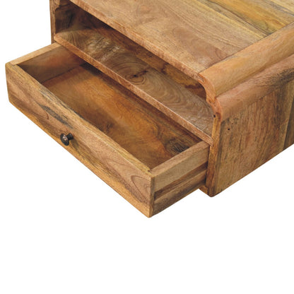 Table de chevet à suspendre avec étagère en manguier massif – Naturel – vue 7