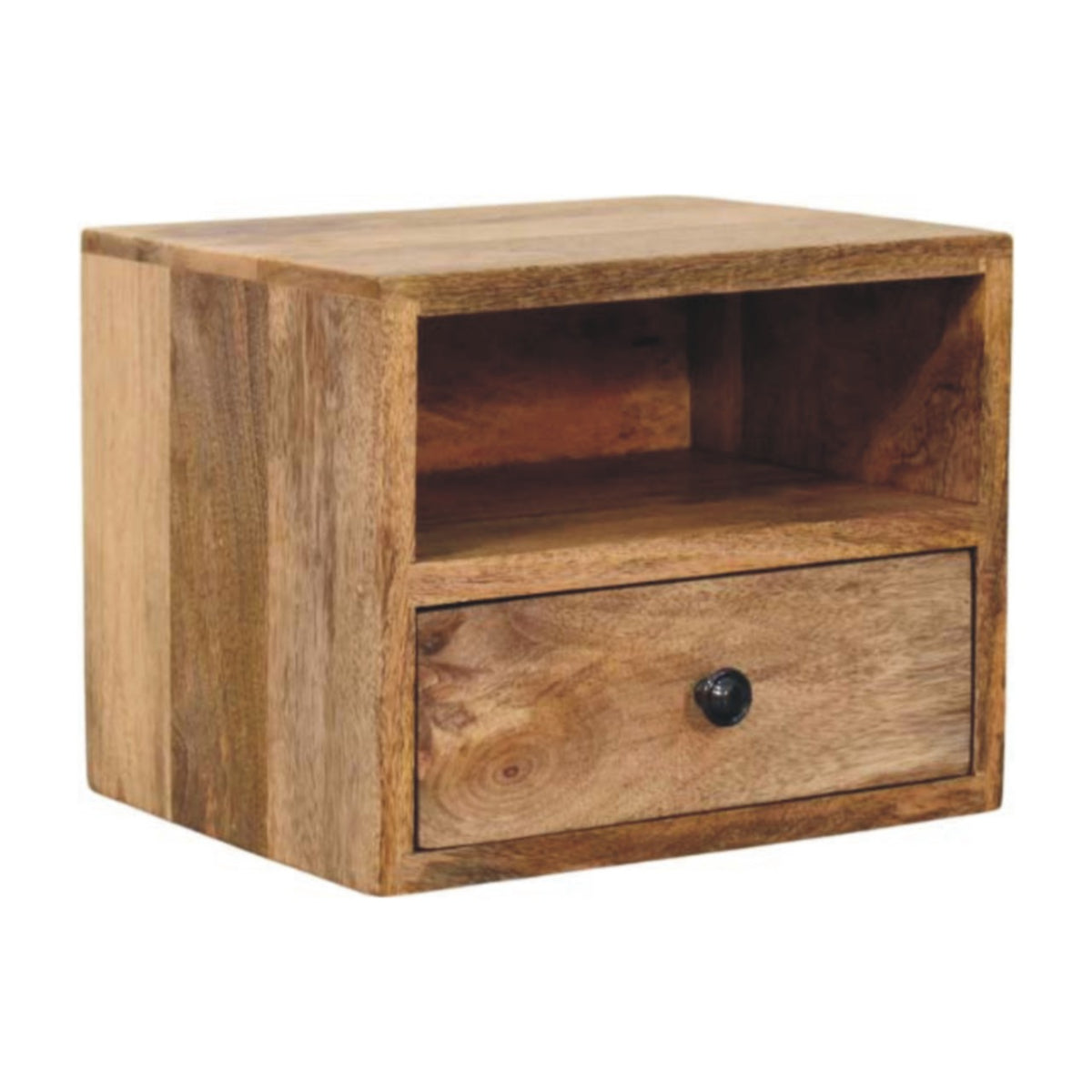 Table de chevet à suspendre avec niche en manguier – Naturel – vue 2