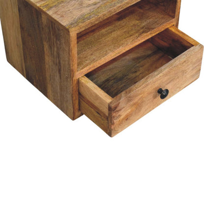 Table de chevet à suspendre avec niche en manguier – Naturel – vue 7