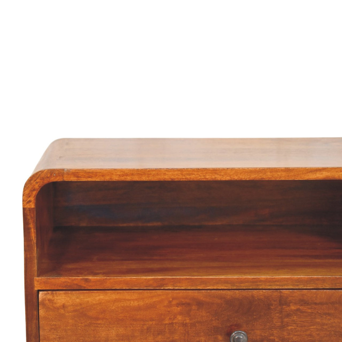 Table de chevet à suspendre épurée en manguier massif – Châtaigne – vue 4