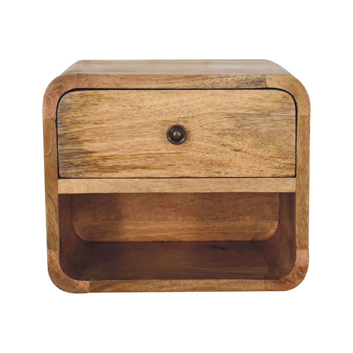 Table de chevet à suspendre mini à niche en manguier massif – Naturel – vue 2
