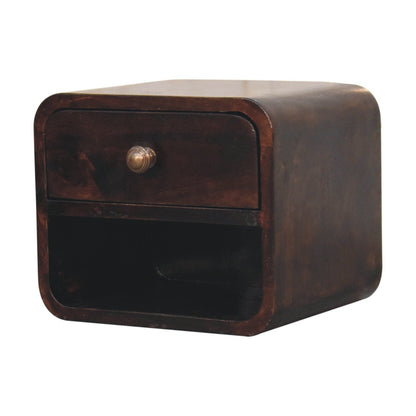 Table de chevet à suspendre mini à niche en manguier massif – Noisette – vue 4