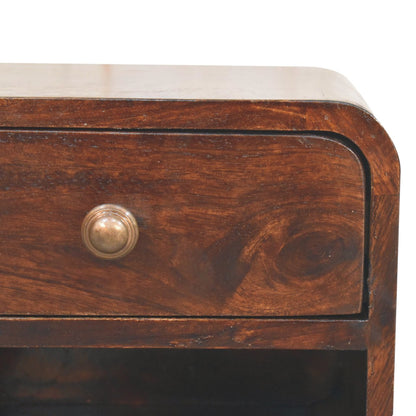 Table de chevet à suspendre mini à niche en manguier massif – Noisette – vue 5