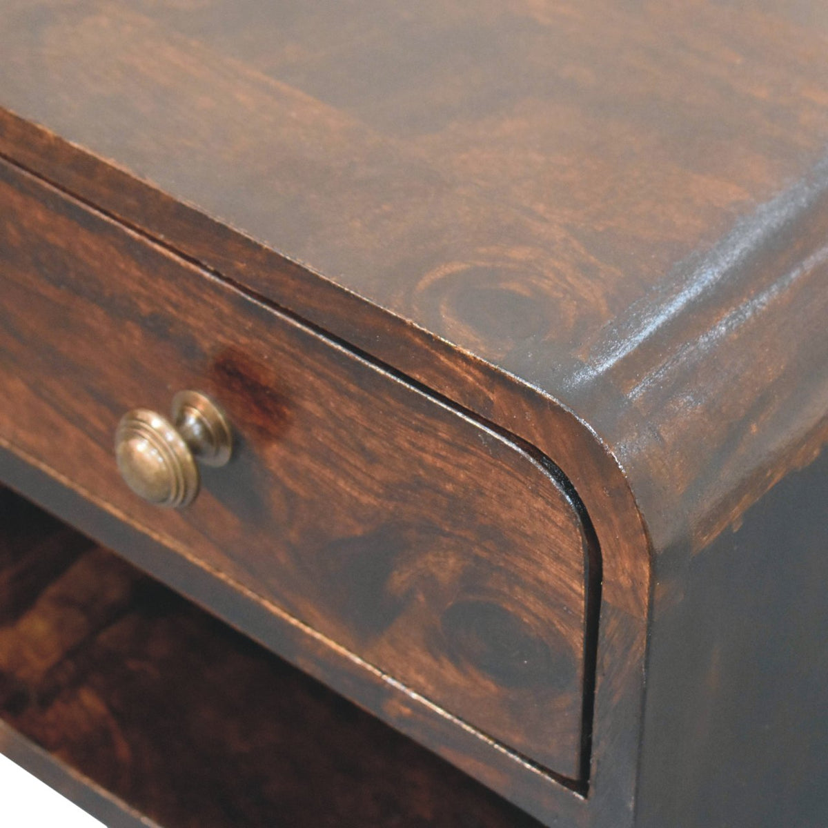 Table de chevet à suspendre mini à niche en manguier massif – Noisette – vue 6