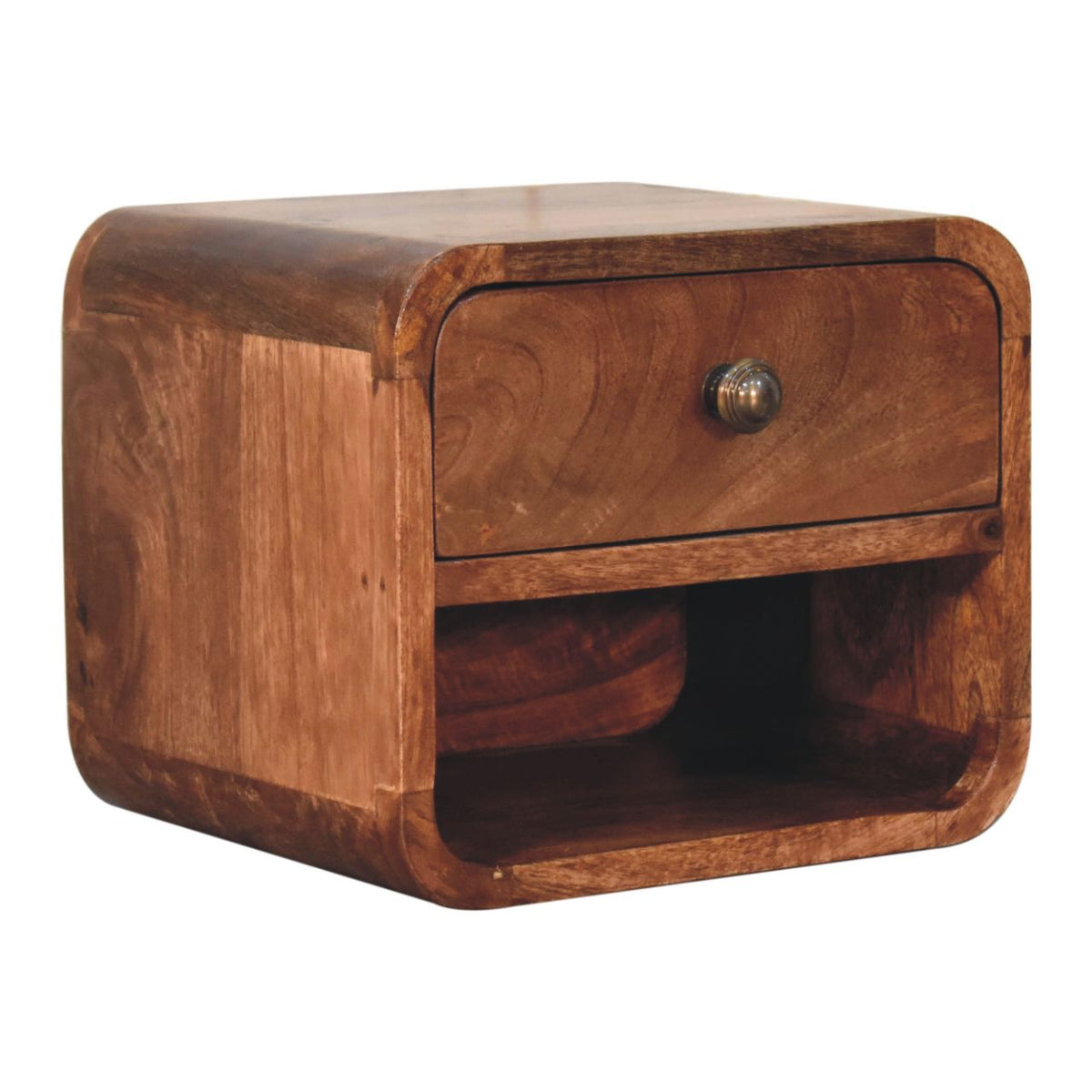 Table de chevet à suspendre mini en manguier massif – Caramel miel – vue 3