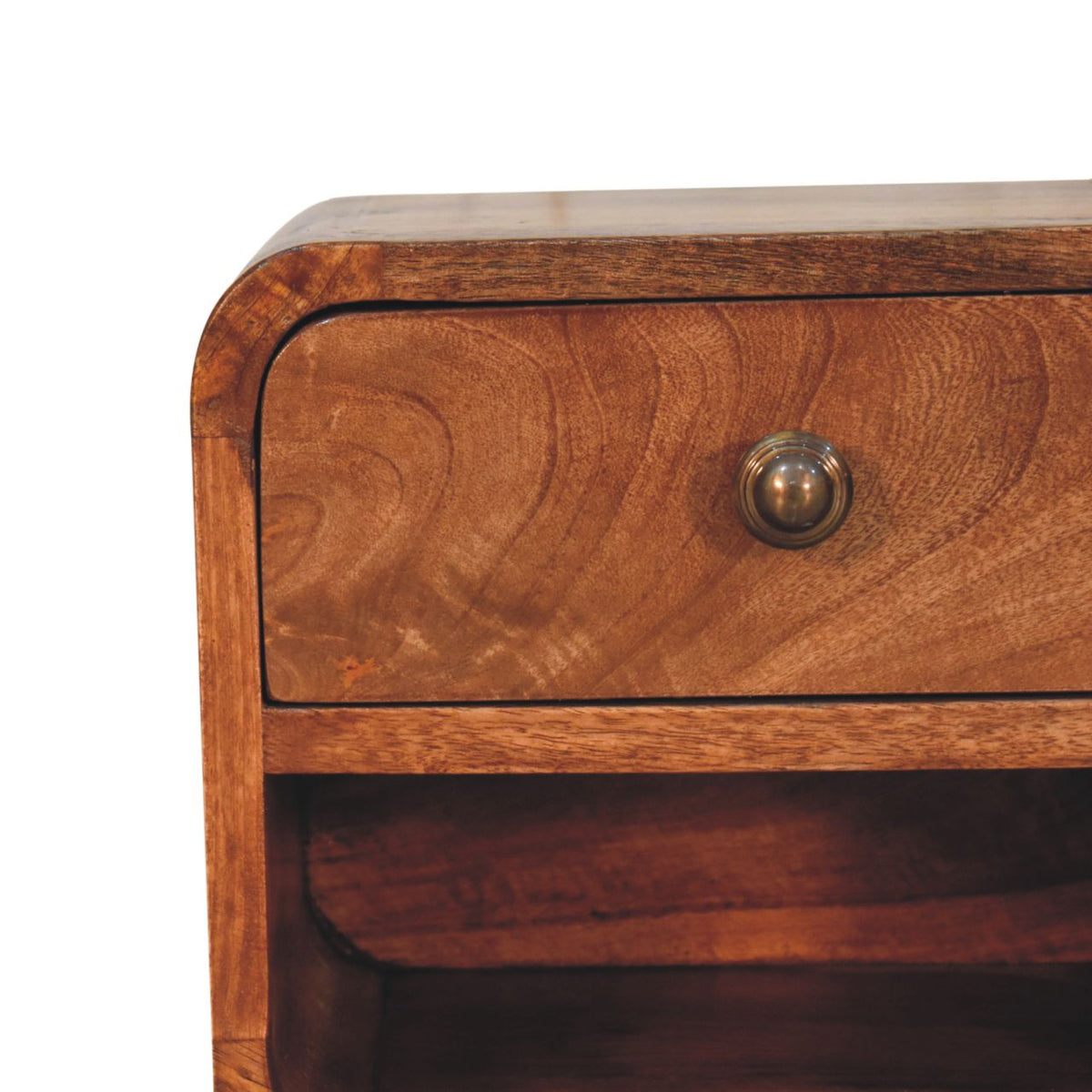 Table de chevet à suspendre mini en manguier massif – Caramel miel – vue 4