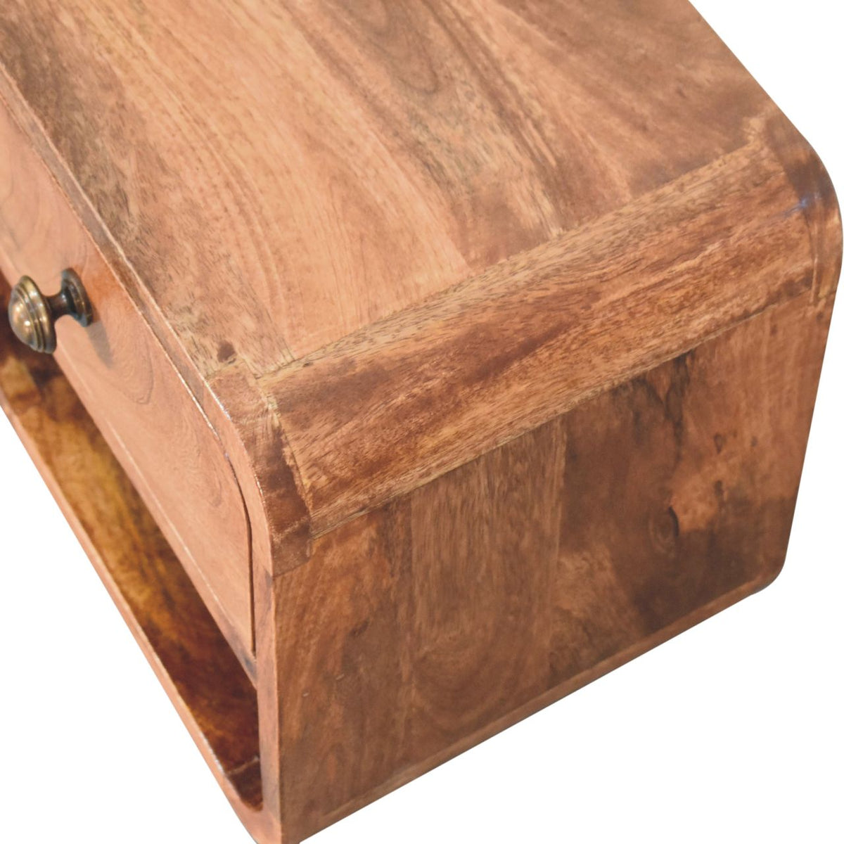 Table de chevet à suspendre mini en manguier massif – Caramel miel – vue 5