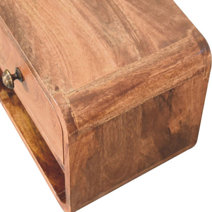 Table de chevet à suspendre mini en manguier massif – Caramel miel – vue 5