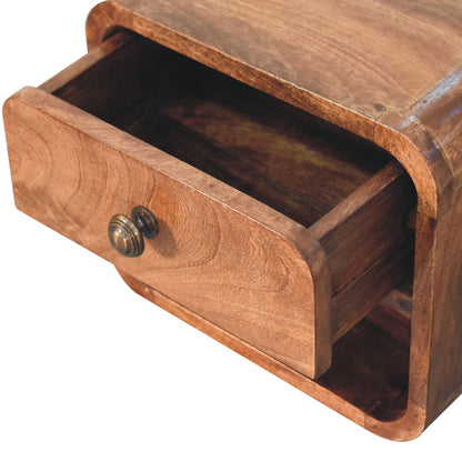 Table de chevet à suspendre mini en manguier massif – Caramel miel – vue 6