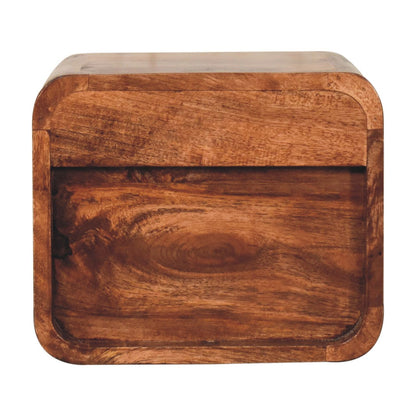 Table de chevet à suspendre mini en manguier massif – Caramel miel – vue 8