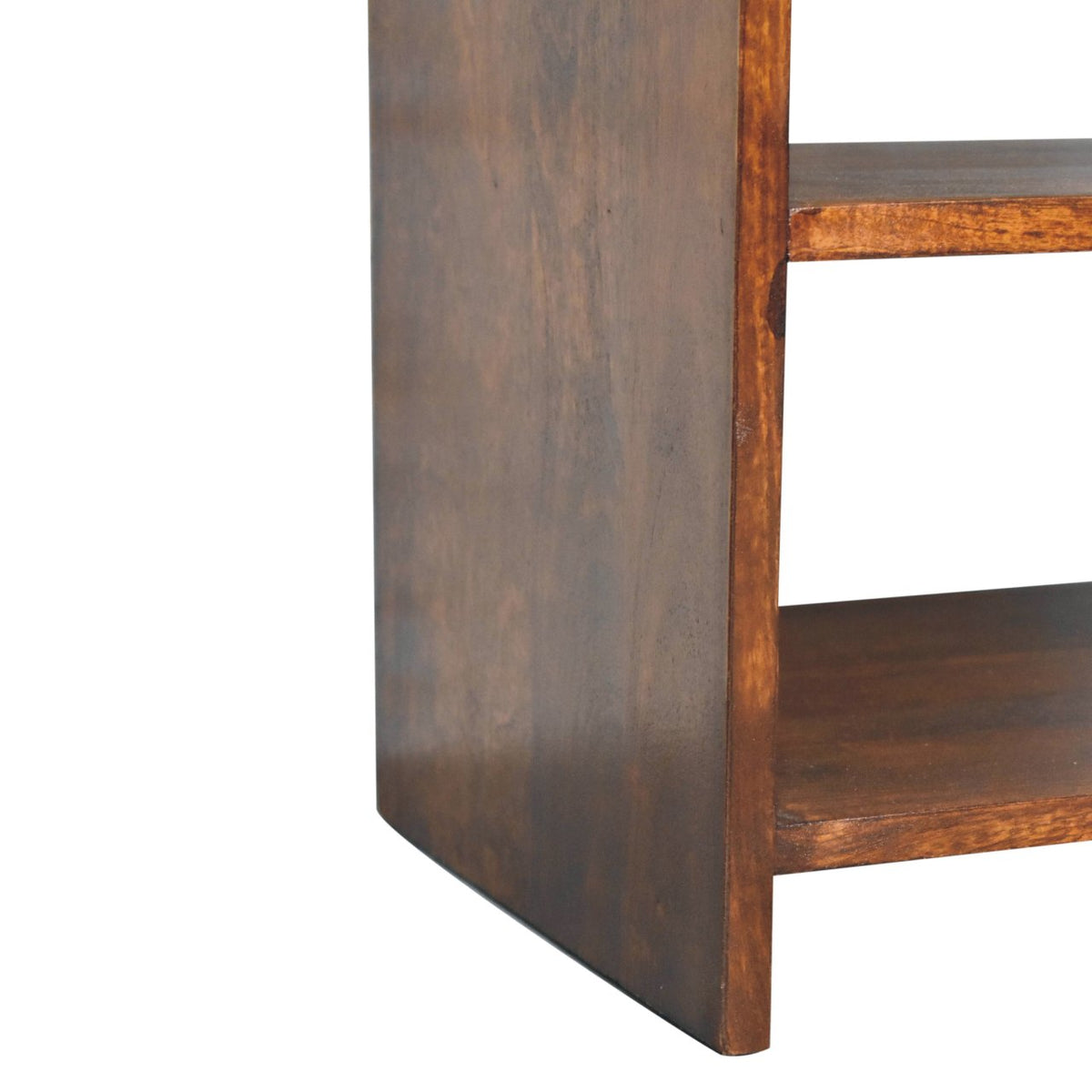 Table de chevet à tiroir et 2 niches en manguier massif – Châtaigne – vue 8