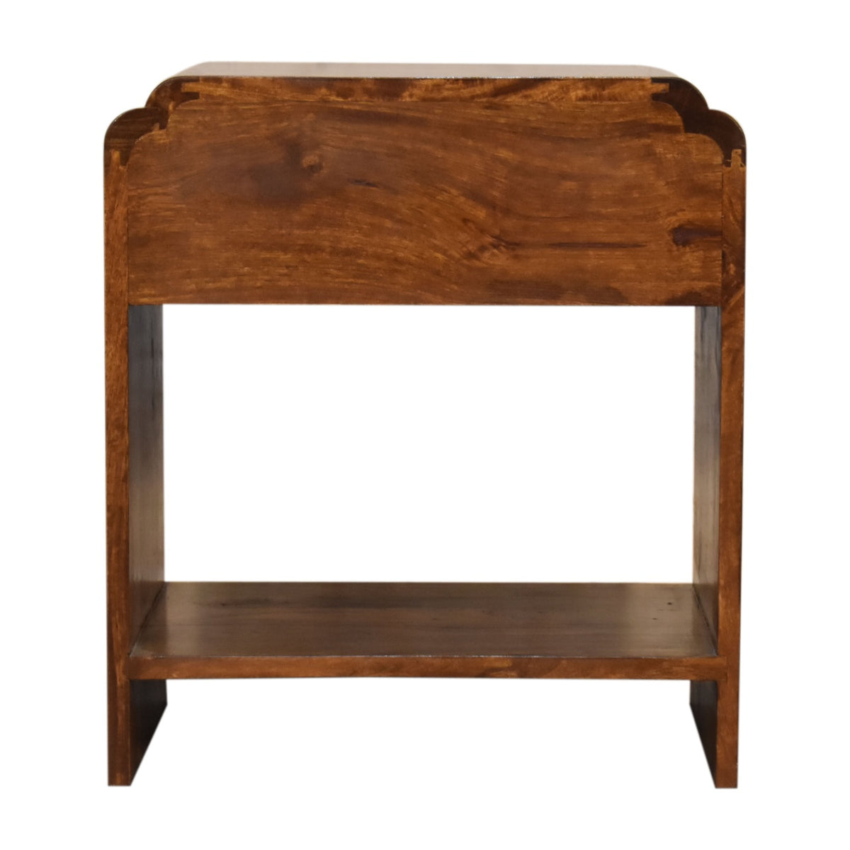 Table de chevet à tiroir et étagère en manguier massif – Châtaigne – vue 9