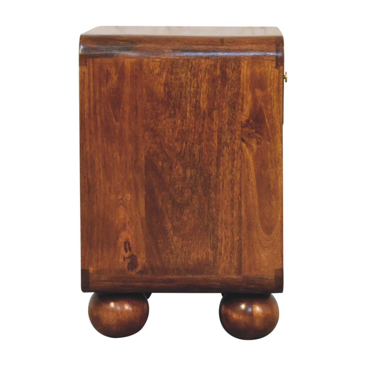 Table de chevet à tiroir tressé en manguier massif – Châtaigne – vue 9