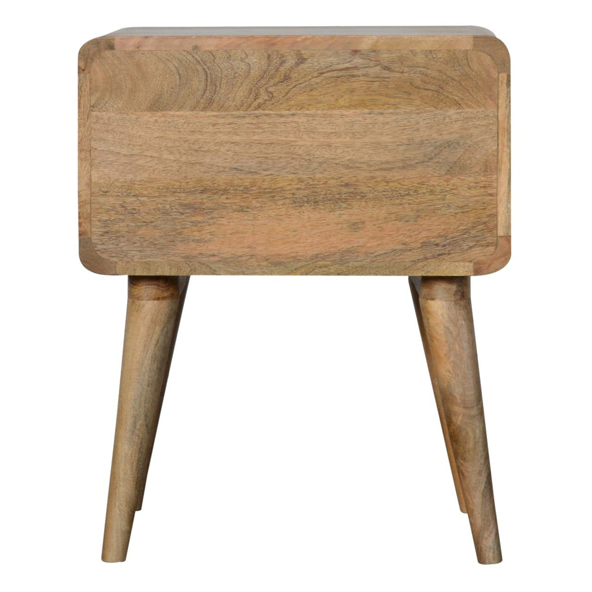 Table de chevet arrondie 2 tiroirs en manguier massif – Naturel – vue 9