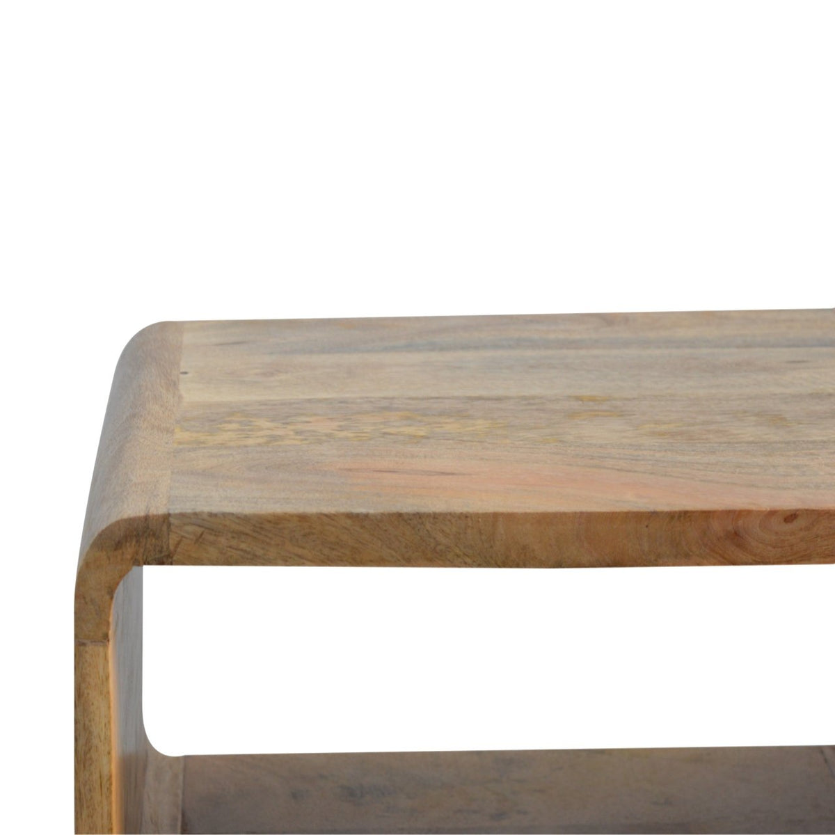 Table de chevet arrondie à niche ouverte en manguier massif – vue 5