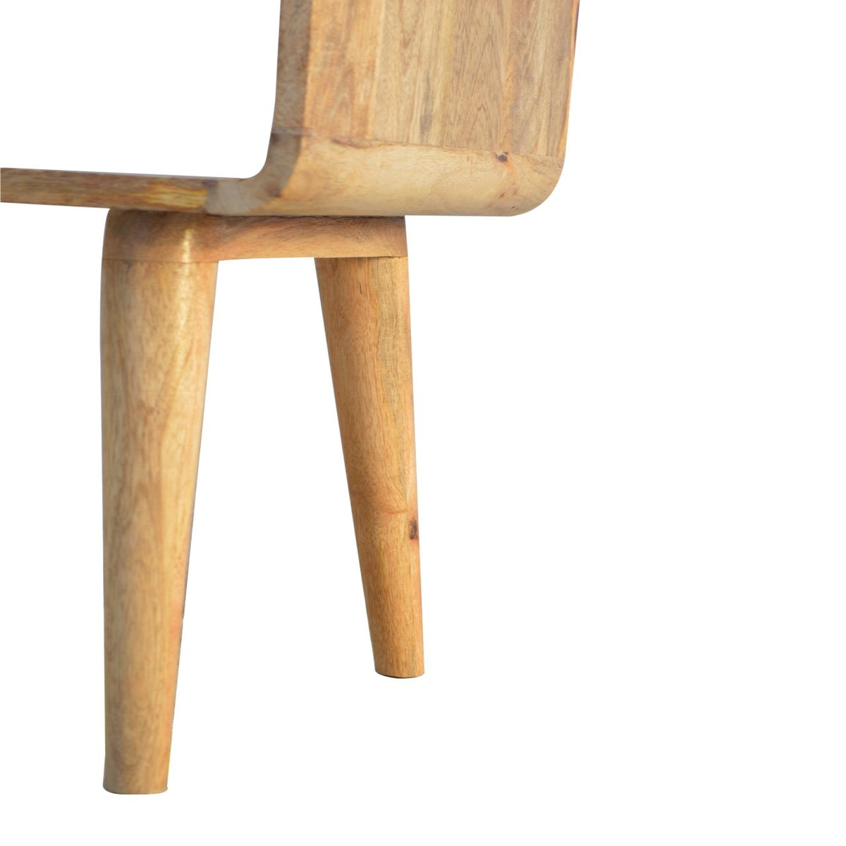 Table de chevet arrondie à niche ouverte en manguier massif – vue 6