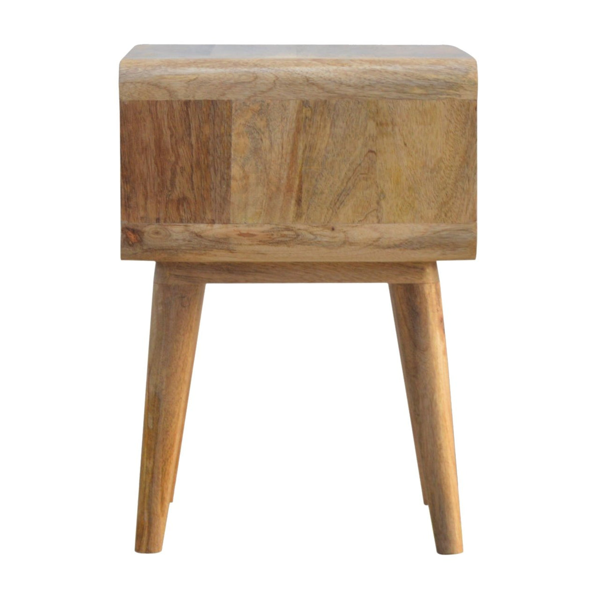 Table de chevet arrondie à niche ouverte en manguier massif – vue 8