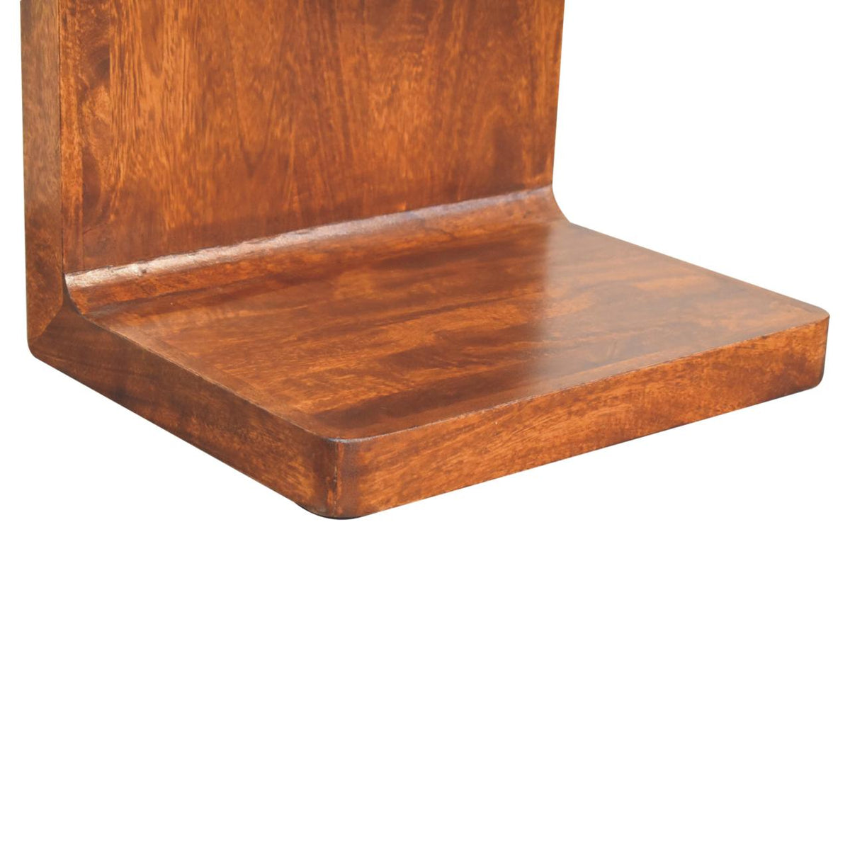 Table de chevet arrondie à poignée en T en manguier massif – Châtaigne – vue 8