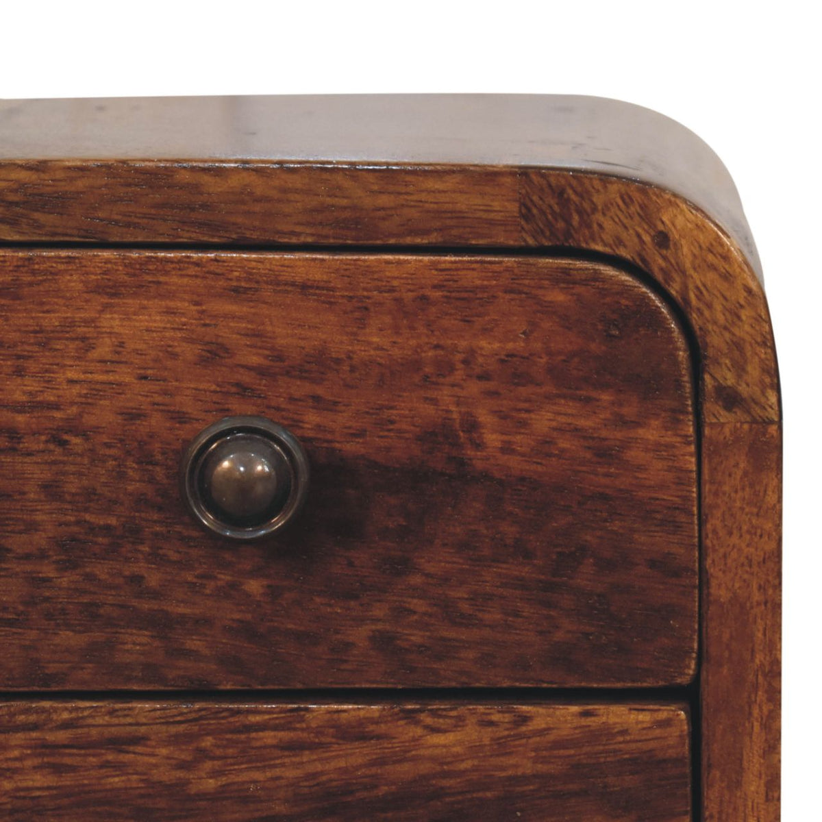 Table de chevet extra-mini 2 tiroirs en manguier massif – Châtaigne – vue 5