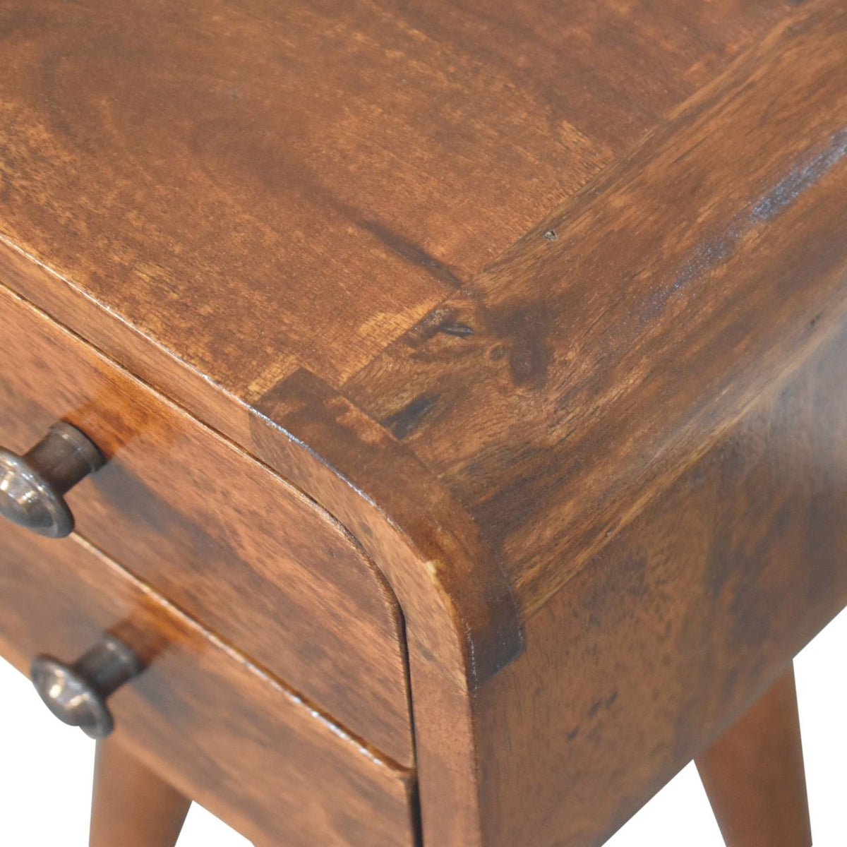 Table de chevet extra-mini 2 tiroirs en manguier massif – Châtaigne – vue 6
