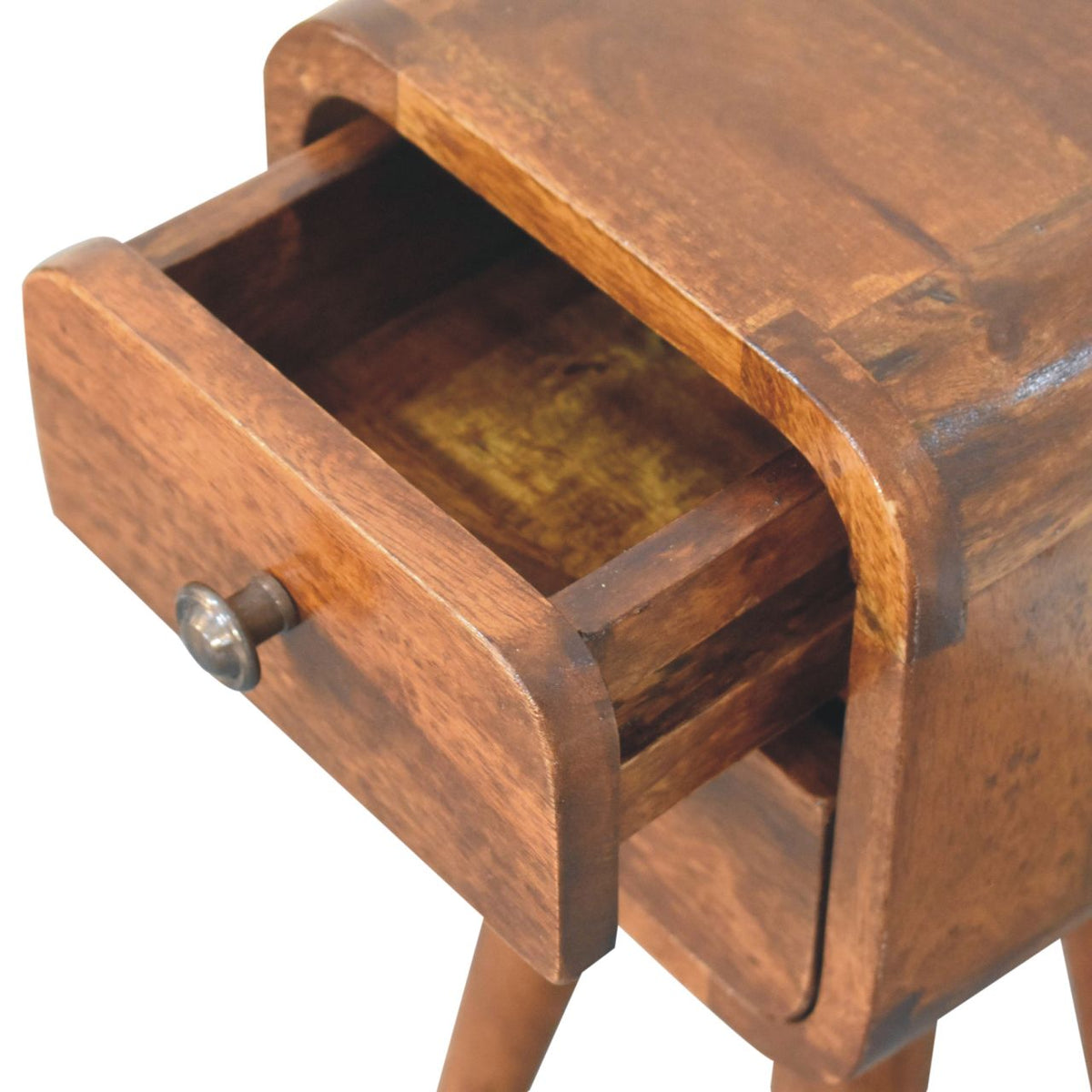 Table de chevet extra-mini 2 tiroirs en manguier massif – Châtaigne – vue 7