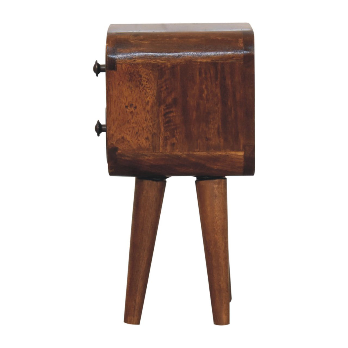Table de chevet extra-mini 2 tiroirs en manguier massif – Châtaigne – vue 9