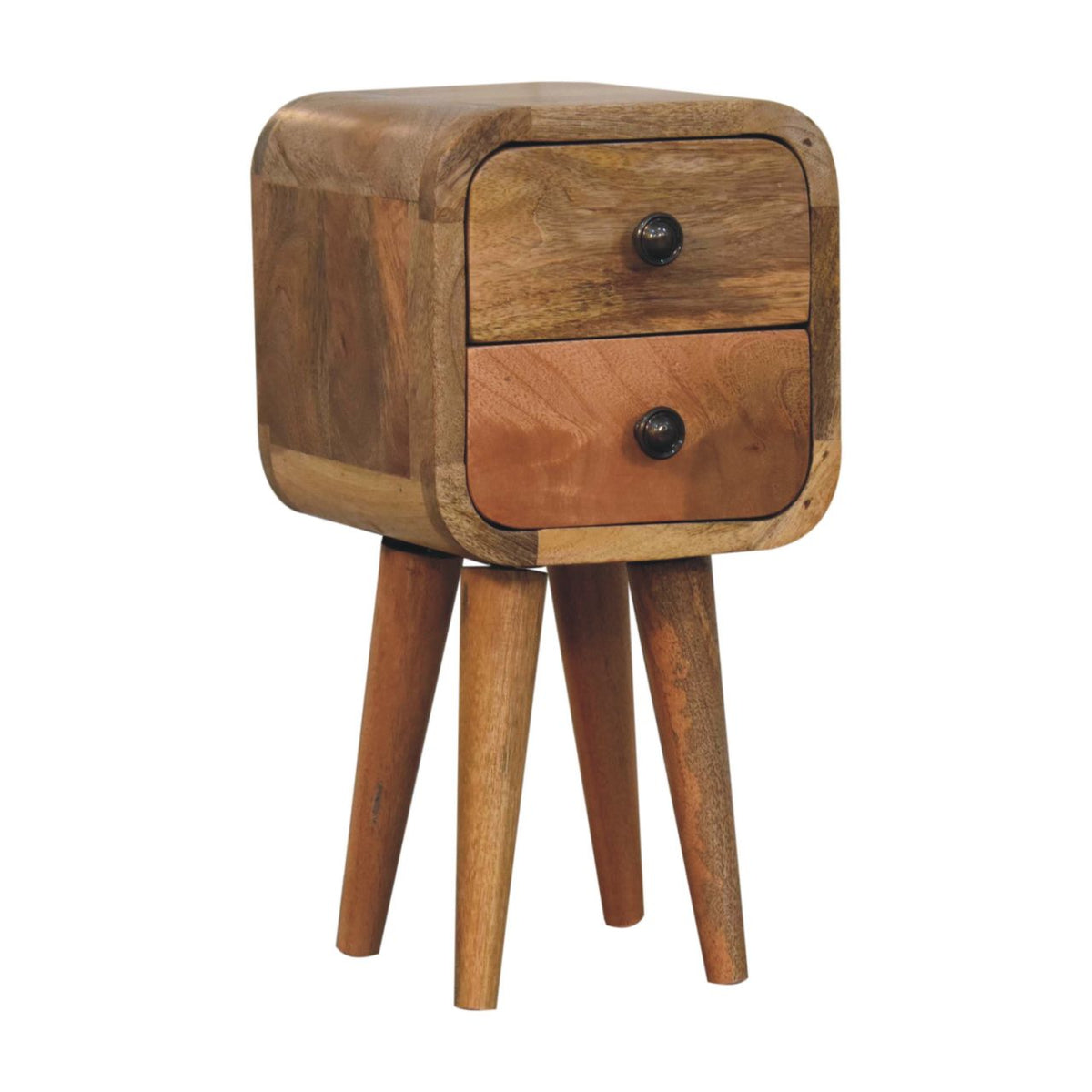 Table de chevet extra-mini 2 tiroirs en manguier massif – Naturel – vue 4